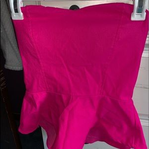 Hot Pink Strapless Blouse